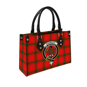 Darroch Tartan Leather Bag with Family Crest