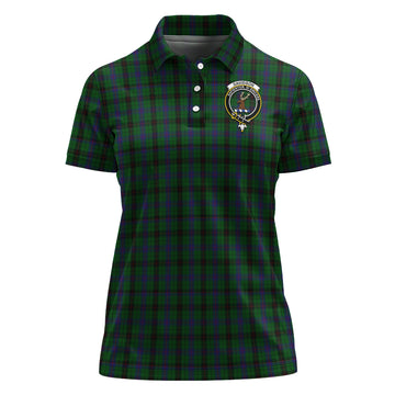 Davidson Tartan Polo Shirt with Family Crest For Women