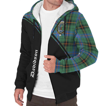 Davidson Ancient Tartan Sherpa Hoodie with Family Crest Curve Style