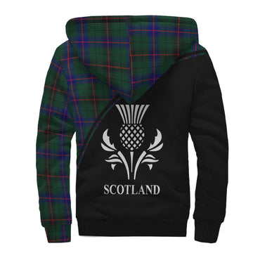 Davidson Modern Tartan Sherpa Hoodie with Family Crest Curve Style
