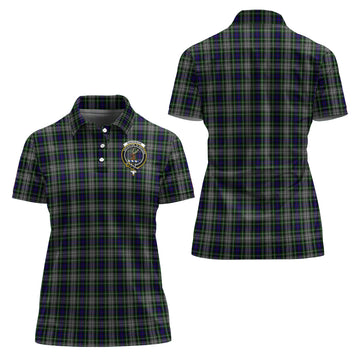 Davidson of Tulloch Dress Tartan Polo Shirt with Family Crest For Women
