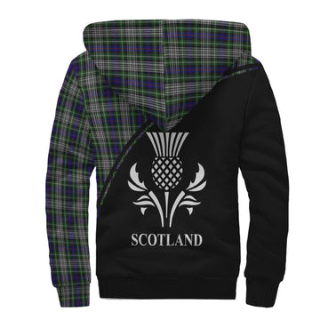 Davidson of Tulloch Dress Tartan Sherpa Hoodie with Family Crest Curve Style