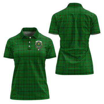 Don Tartan Polo Shirt with Family Crest For Women