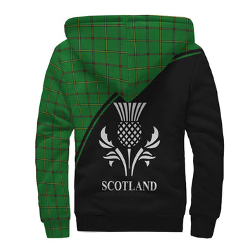 Don Tartan Sherpa Hoodie with Family Crest Curve Style