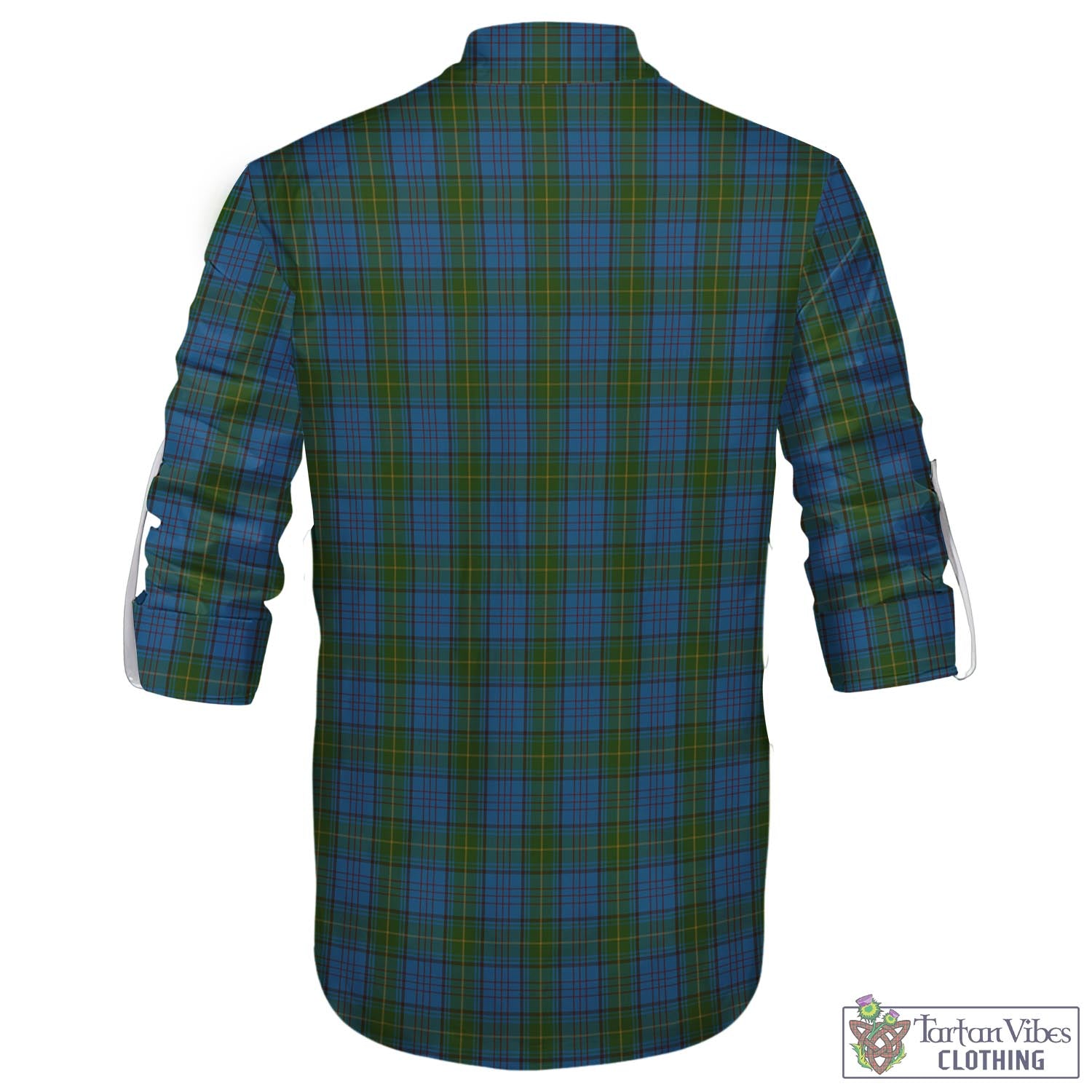Tartan Vibes Clothing Donegal County Ireland Tartan Men's Scottish Traditional Jacobite Ghillie Kilt Shirt
