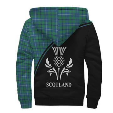 Douglas Ancient Tartan Sherpa Hoodie with Family Crest Curve Style