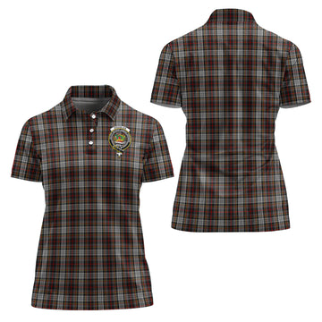 Douglas Ancient Dress Tartan Polo Shirt with Family Crest For Women