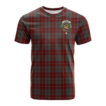 Douglas Ancient Red Tartan T-Shirt with Family Crest