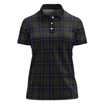 Douglas Brown Tartan Polo Shirt For Women