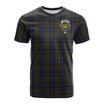 Douglas Brown Tartan T-Shirt with Family Crest