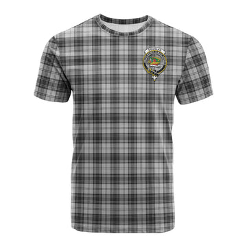 Douglas Grey Modern Tartan T-Shirt with Family Crest
