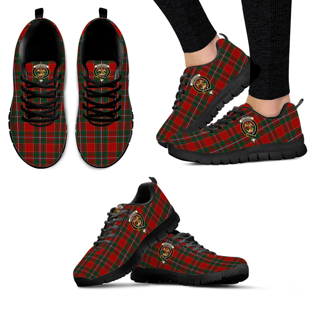 Drummond Ancient Tartan Sneakers with Family Crest - Tartanvibesclothing