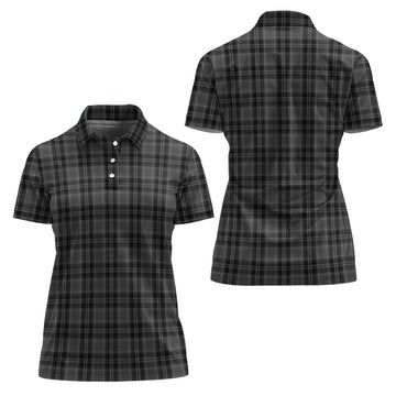 Drummond Grey Tartan Polo Shirt For Women