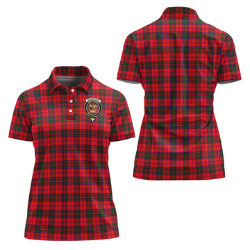 Drummond Modern Tartan Polo Shirt with Family Crest For Women
