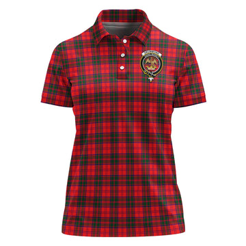 Drummond Modern Tartan Polo Shirt with Family Crest For Women