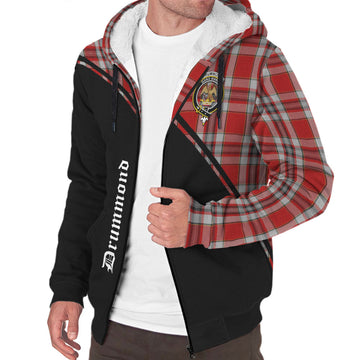 Drummond of Perth Dress Tartan Sherpa Hoodie with Family Crest Curve Style