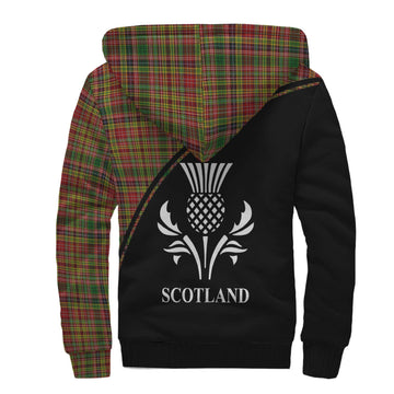 Drummond of Strathallan Tartan Sherpa Hoodie with Family Crest Curve Style
