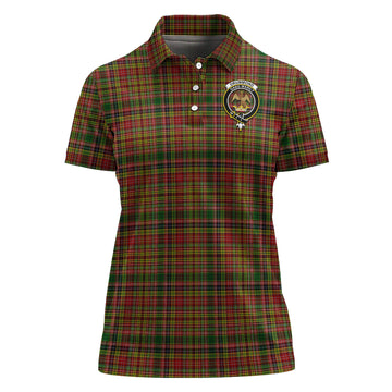 Drummond of Strathallan Tartan Polo Shirt with Family Crest For Women
