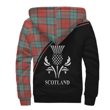 Dunbar Ancient Tartan Sherpa Hoodie with Family Crest Curve Style
