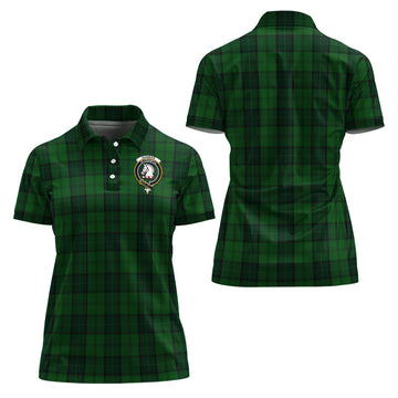Dunbar Hunting Tartan Polo Shirt with Family Crest For Women