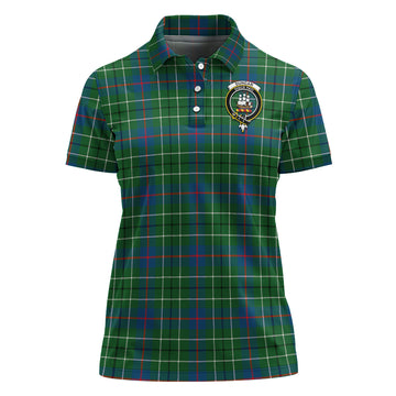Duncan Ancient Tartan Polo Shirt with Family Crest For Women