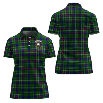 Duncan Modern Tartan Polo Shirt with Family Crest For Women