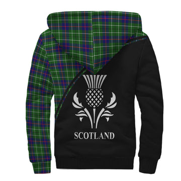 Duncan Modern Tartan Sherpa Hoodie with Family Crest Curve Style