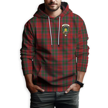 Dundas Red Tartan Hoodie with Family Crest