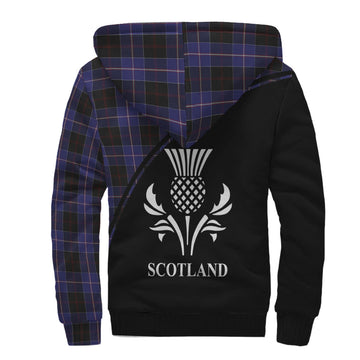 Dunlop Tartan Sherpa Hoodie with Family Crest Curve Style