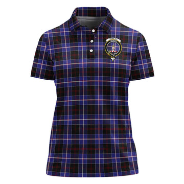 Dunlop Modern Tartan Polo Shirt with Family Crest For Women