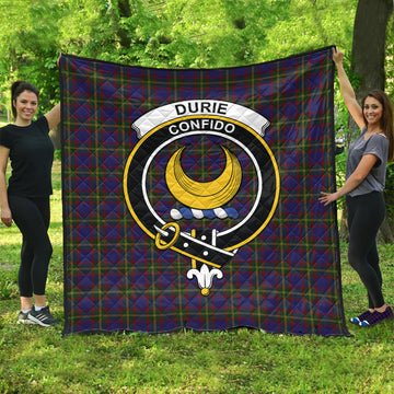 Durie Tartan Quilt with Family Crest