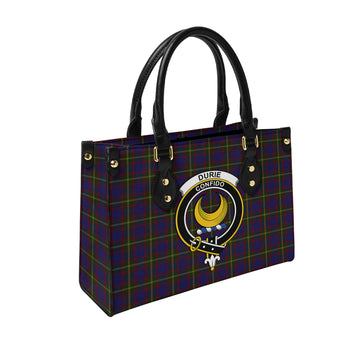 Durie Tartan Leather Bag with Family Crest