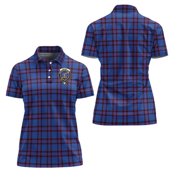Elliot Modern Tartan Polo Shirt with Family Crest For Women