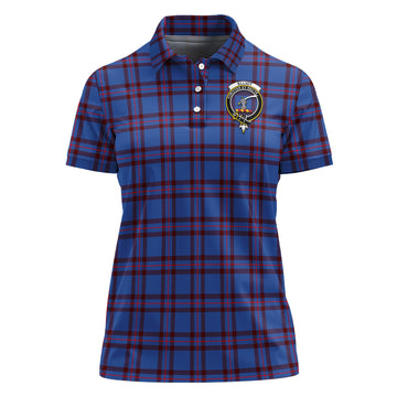 Elliot Modern Tartan Polo Shirt with Family Crest For Women