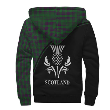 Elphinstone Tartan Sherpa Hoodie with Family Crest Curve Style