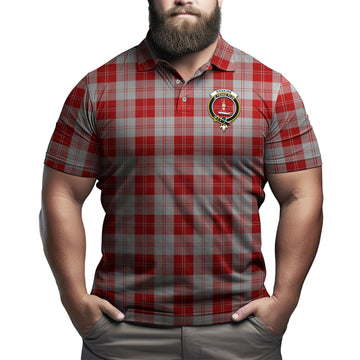 Erskine Red Tartan Men's Polo Shirt with Family Crest