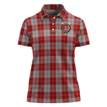 Erskine Red Tartan Polo Shirt with Family Crest For Women