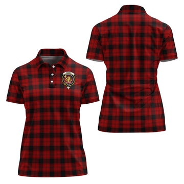 Ewing Tartan Polo Shirt with Family Crest For Women