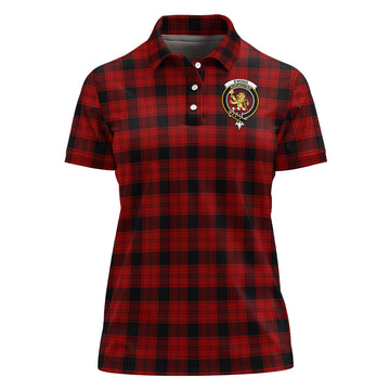 Ewing Tartan Polo Shirt with Family Crest For Women
