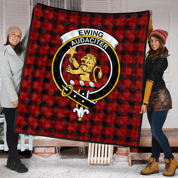 Ewing Tartan Quilt with Family Crest