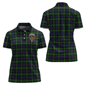 Farquharson Tartan Polo Shirt with Family Crest For Women