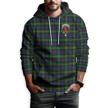 Farquharson Tartan Hoodie with Family Crest