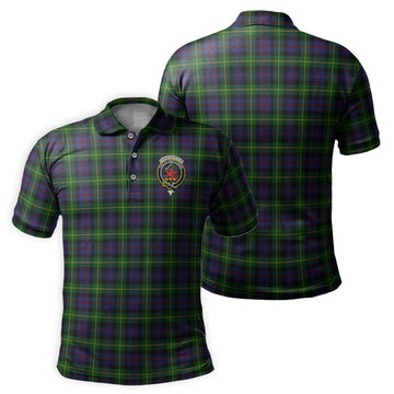 Farquharson Tartan Men's Polo Shirt with Family Crest