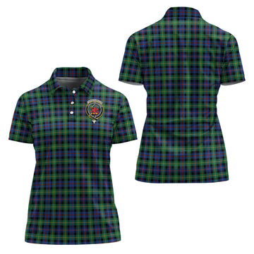 Farquharson Ancient Tartan Polo Shirt with Family Crest For Women
