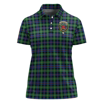 Farquharson Ancient Tartan Polo Shirt with Family Crest For Women