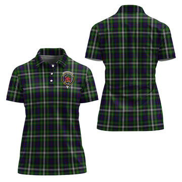Farquharson Dress Tartan Polo Shirt with Family Crest For Women