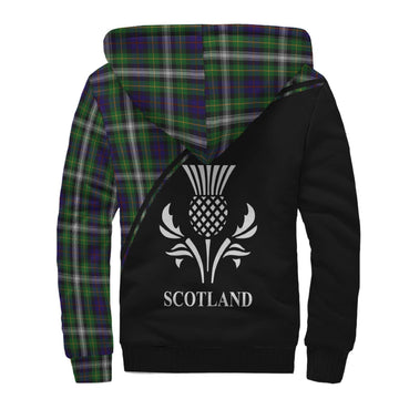 Farquharson Dress Tartan Sherpa Hoodie with Family Crest Curve Style