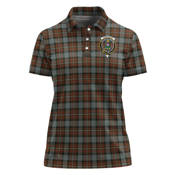 Ferguson Weathered Tartan Polo Shirt with Family Crest For Women