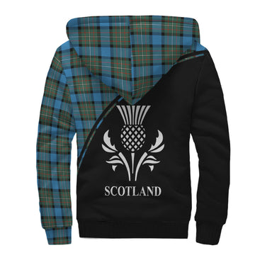 Fergusson Ancient Tartan Sherpa Hoodie with Family Crest Curve Style