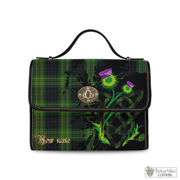 Fitzpatrick Hunting Tartan Waterproof Canvas Bag with Scotland Map and Thistle Celtic Accents